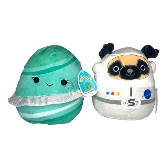 Lot Of 2 Squishmallows Hugo the Planet Prince The Bulldog Astronaut Plush Toy 8 - Picture 1 of 4